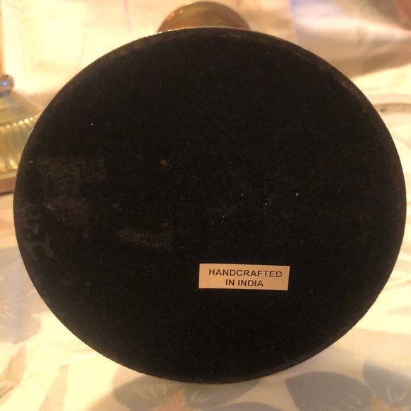 Vintage Iridescent Glass and Silvertone Brass 13”Candlesticks made India - Picture 3 of 6